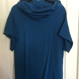 BYRN WALKER COWL NECK BLUE DRESS Sz M NEW